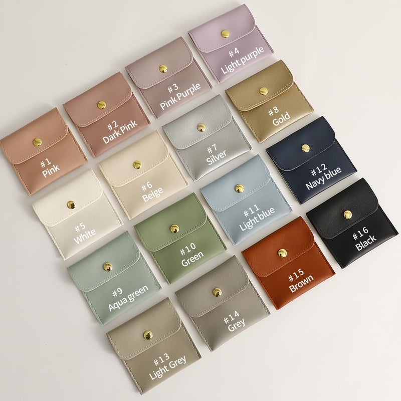 Handmade 40pcs PU Leather Small Bags for Jewelry 8 x 8cm Snap Button Jewelry Packaging Bag Gold Luxury Small Favor Bags Jewelry Gift Bags for Earrings Necklaces Bracelet Ring - Image 4